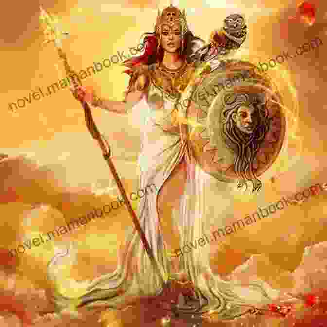 An Illustration Of Athena, The Goddess Of Wisdom And War, Clad In Armor And Holding A Spear And Shield. Homeric Hymns: Illustrated Edition Ancient Greek Hymns Celebrating Individual Gods