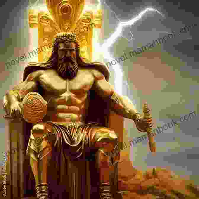 An Illustration Of Zeus, The King Of The Gods, Wielding A Thunderbolt And Seated On A Throne. Homeric Hymns: Illustrated Edition Ancient Greek Hymns Celebrating Individual Gods